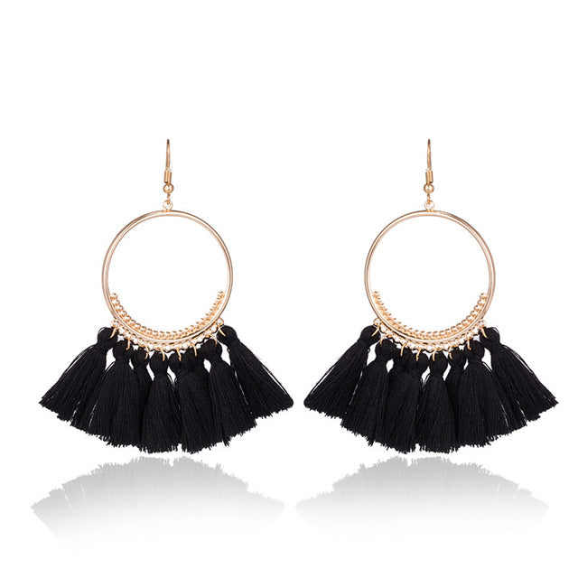 HOPE tassel earrings Black