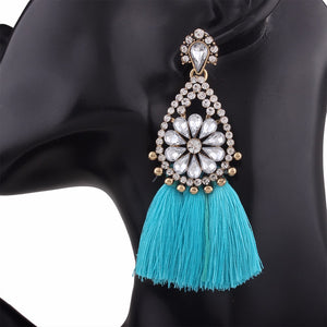 KHLOE tassel earrings blue