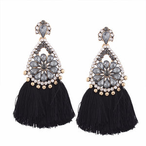 KHLOE tassel earrings Black