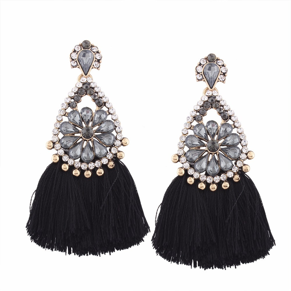 KHLOE tassel earrings Black