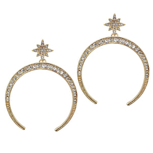 LINA star moon drop earrings