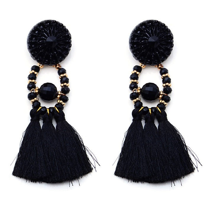 MAVIS black tassel earrings