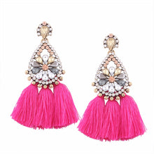 KHLOE tassel earrings  Hot Pink