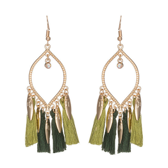 MEL tassel earring green