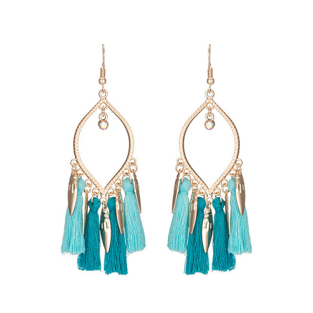 MEL tassel earrings blue