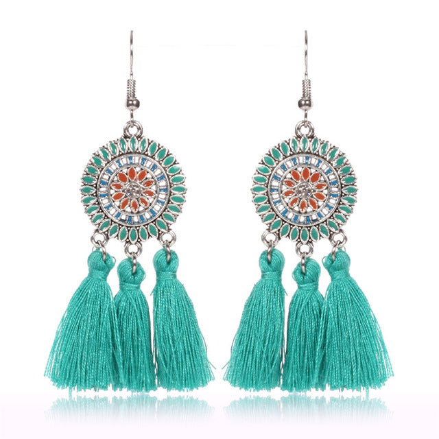 ASPEN tassel earrings Blue